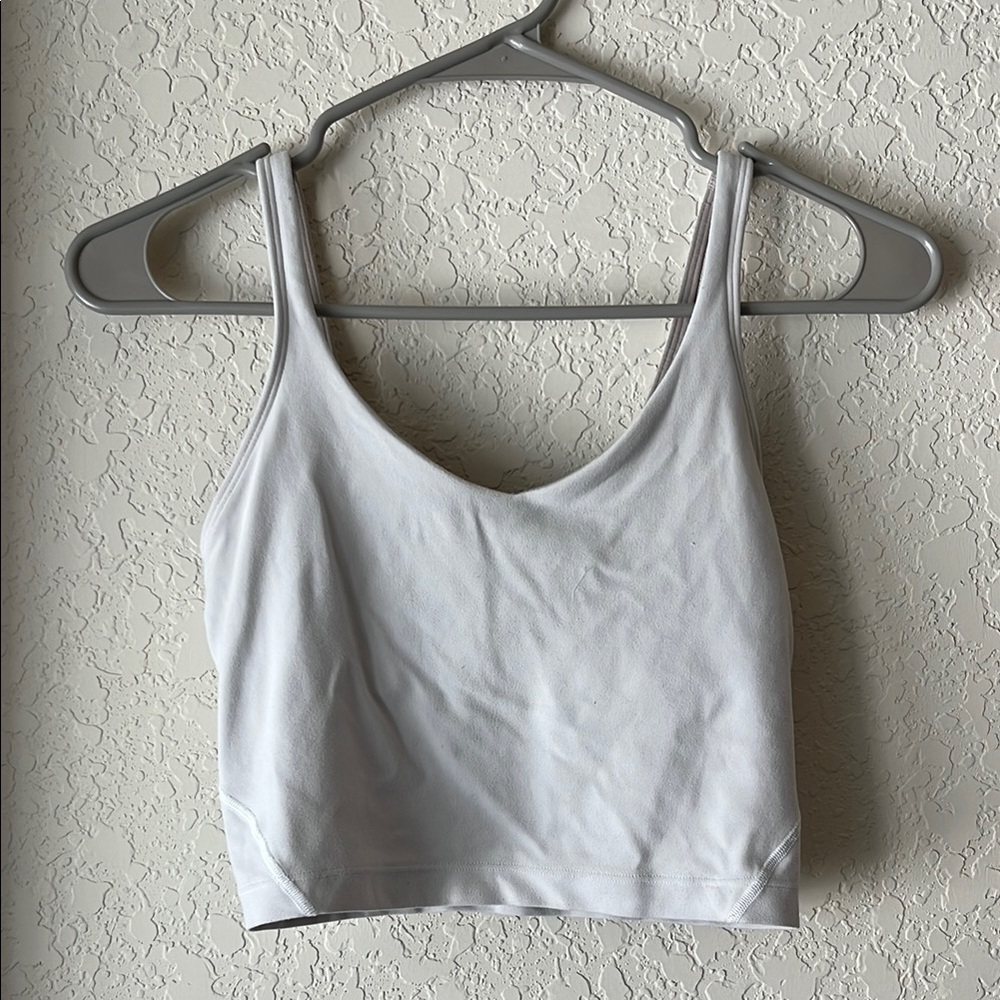 Gray Scoop Neck Sleeveless Crop Tank Top
